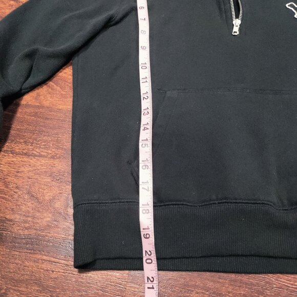 Vintage PINK Victoria's Secret Black Quarter-Zip Logo Pullover Sweatshirt Size S - Picture 15 of 15